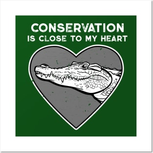 Crocodile Conservation Heart Posters and Art